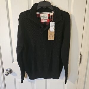 Original Weatherproof Vintage NWT Mens Black Knit Sweater Size M